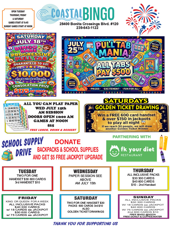 July 2026 Calendar Coastal Bingo September 2024 calendar